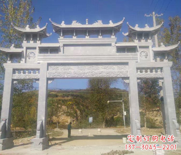 益阳中领雕塑:精雕制作仿古石牌坊石雕