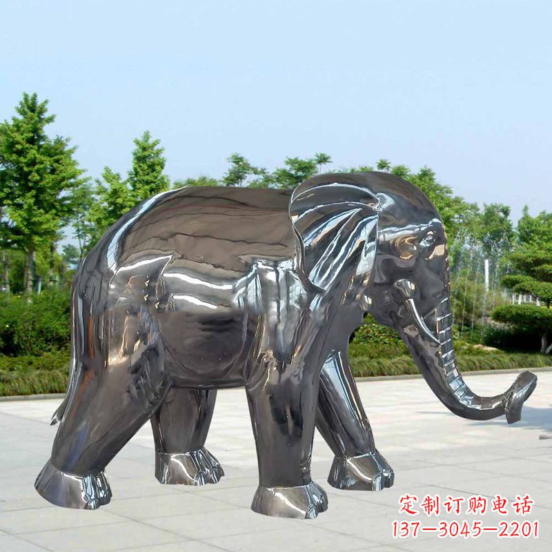 益阳镜面不锈钢大象雕塑