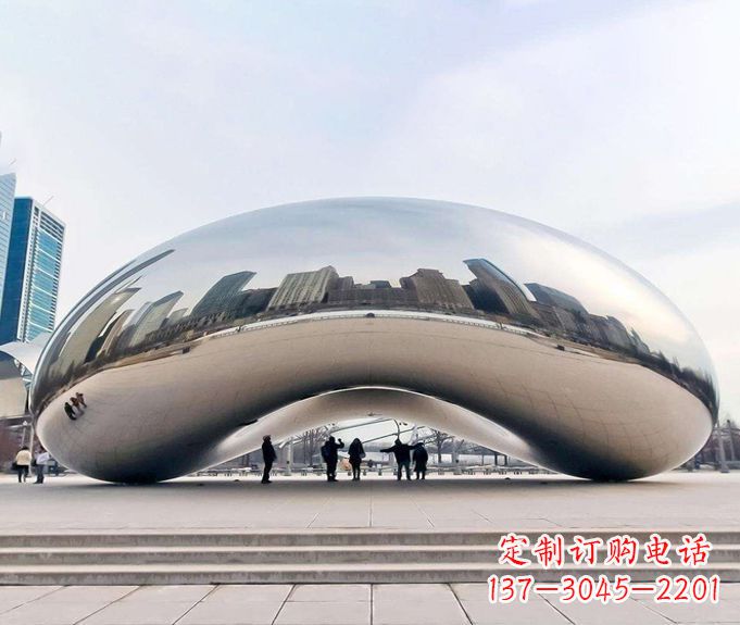 益阳镜面不锈钢大型创意拱门雕塑