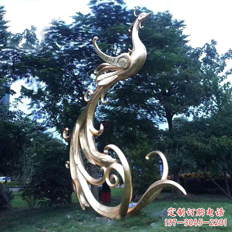 益阳精美镜面不锈钢凤凰雕塑