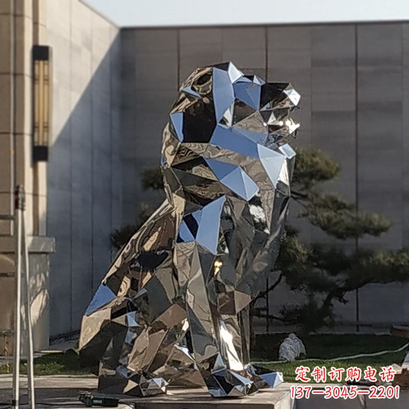 益阳现代狮子雕塑,金属时尚与艺术完美结合