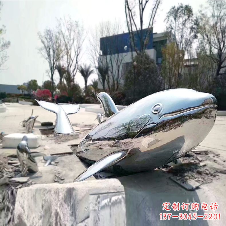 益阳奇特美观的镜面不锈钢鲸鱼雕塑