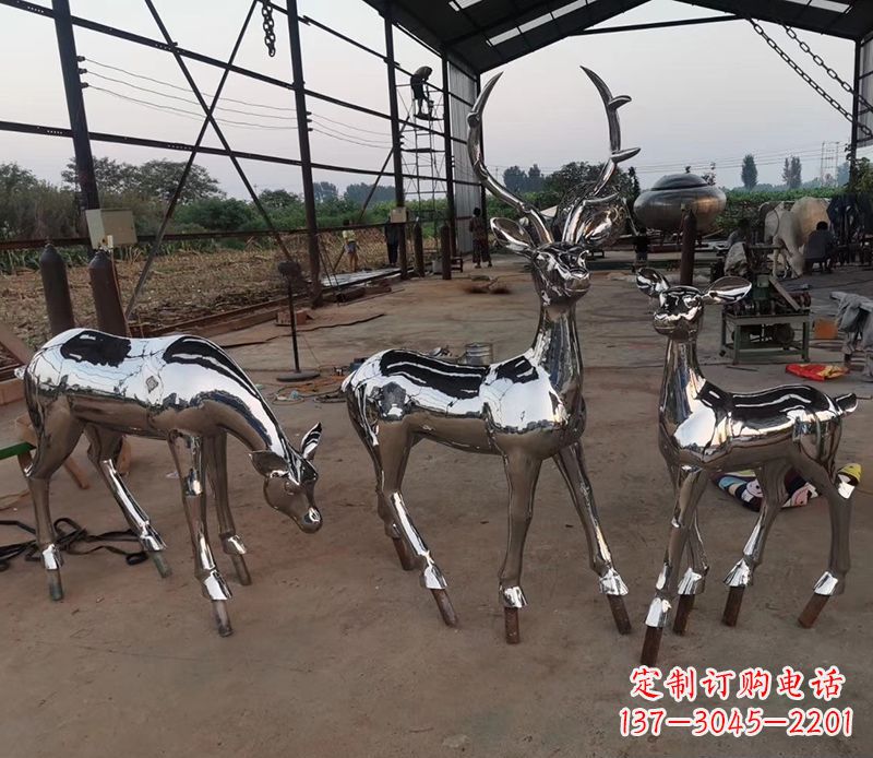 益阳赏心悦目的不锈钢小鹿雕塑