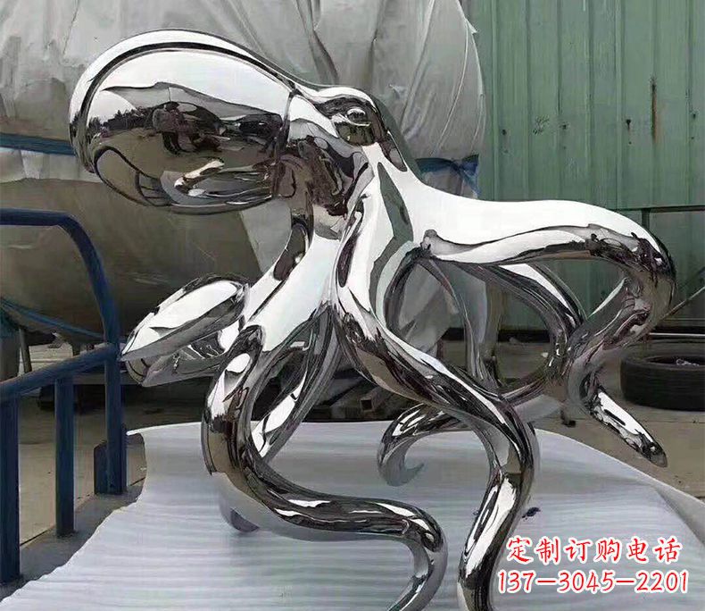 益阳镜面不锈钢章鱼雕塑