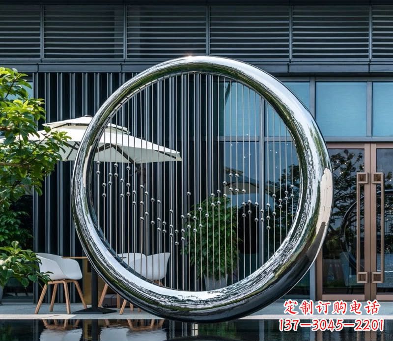 益阳精美的镜面不锈钢圆环雕塑