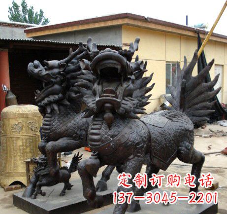 益阳精致、象征意义高的聚财铜麒麟雕塑
