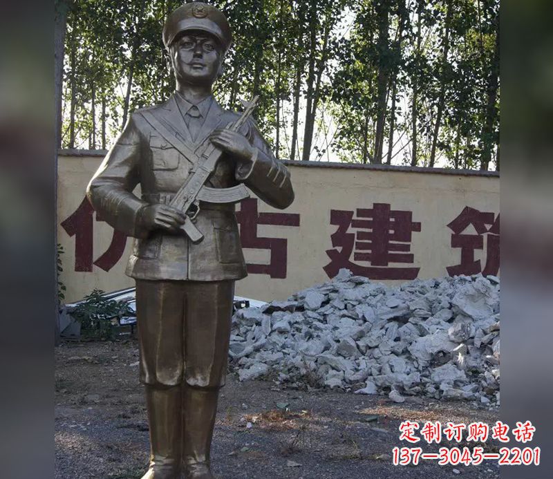 益阳精美纪念,战士铜雕——中领雕塑