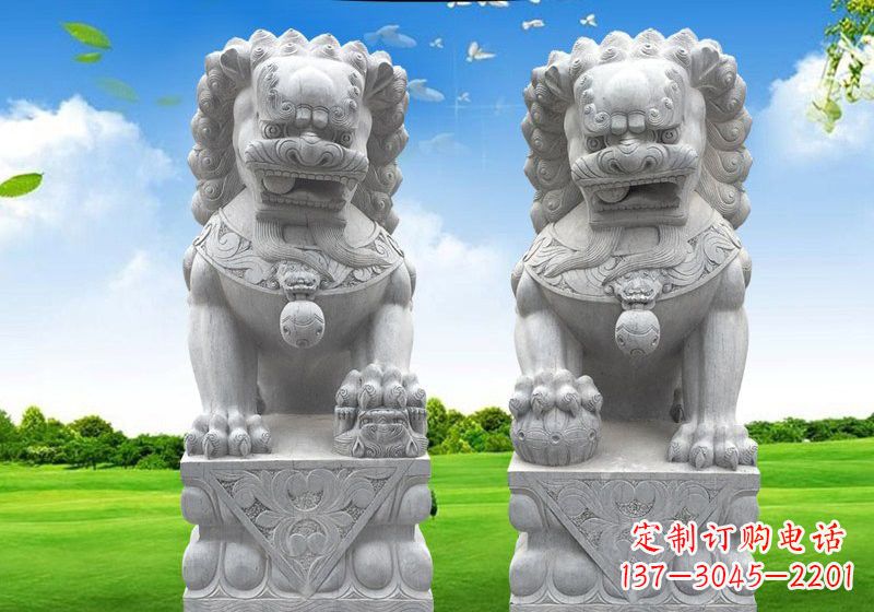 益阳看门狮子石雕
