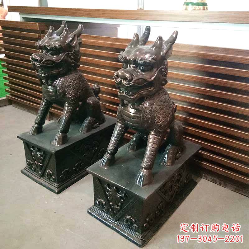 益阳饰你家门口的瑞祥麒麟雕塑