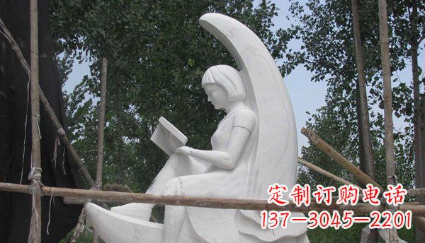 益阳中领雕塑高品质小女孩汉白玉石雕