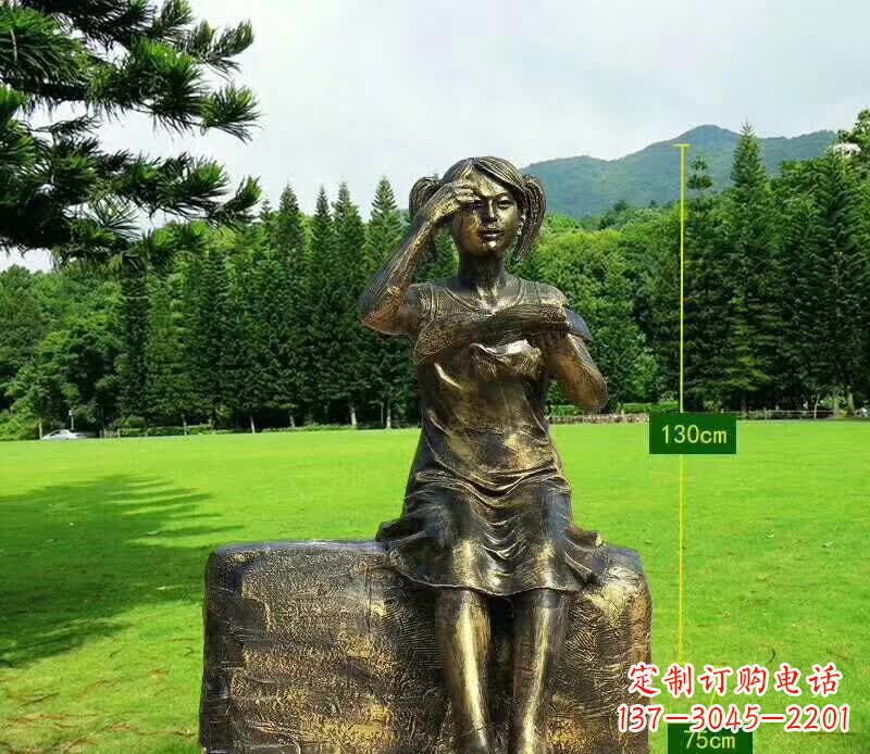 益阳精美的女孩铜雕塑,展现活力与青春