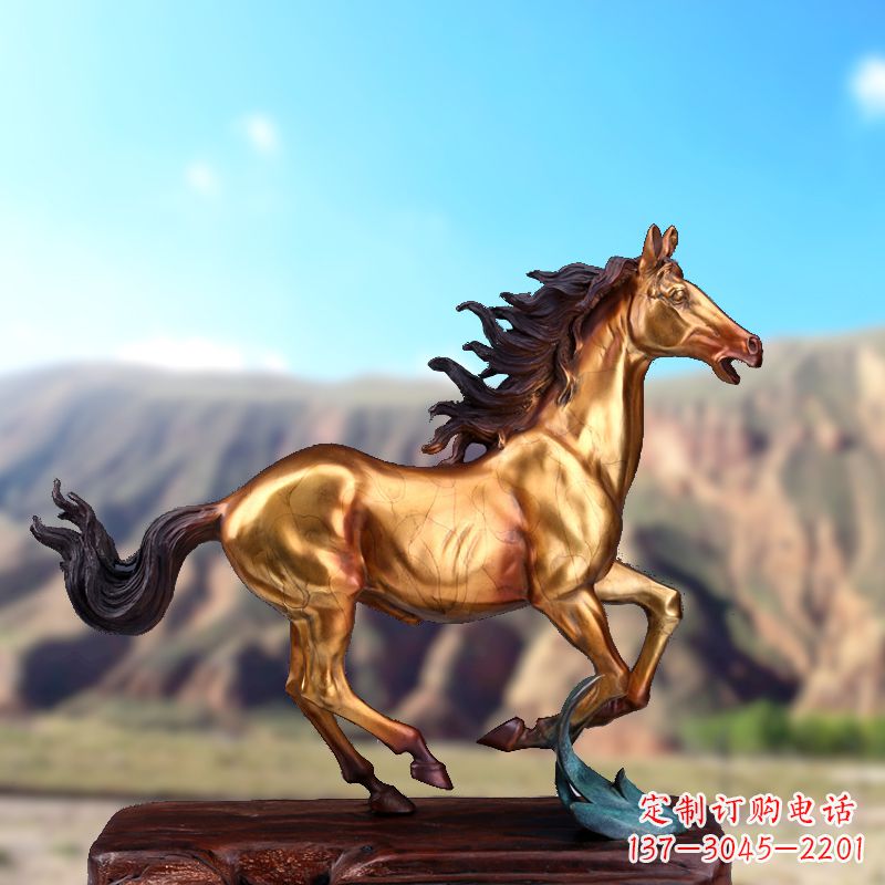 益阳烤漆铜动物雕塑,精美马雕