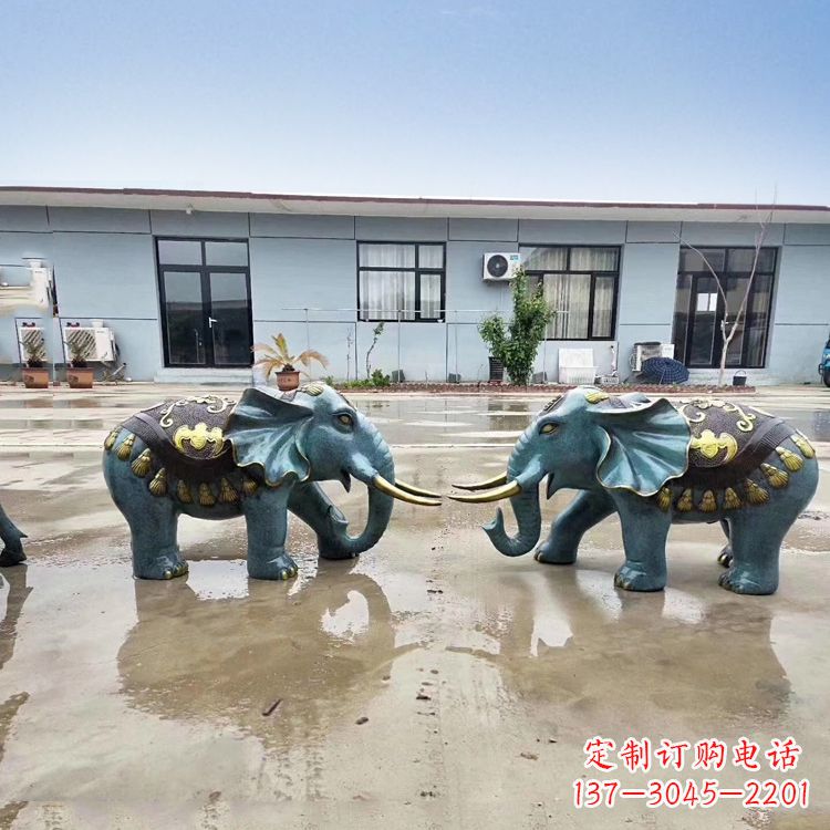 益阳烤漆铜雕小象雕塑