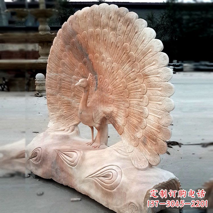 益阳艺术精美的孔雀石红雕塑