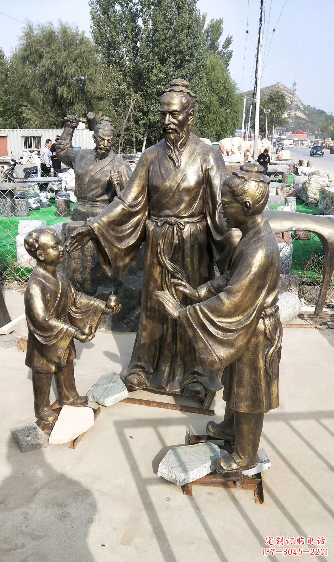 益阳孔融让梨人物雕塑,传承名家之美