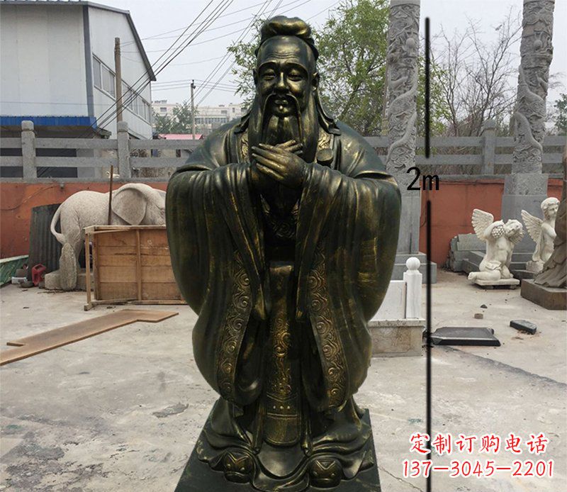 益阳荣誉传承,孔子铜雕精美艺术品