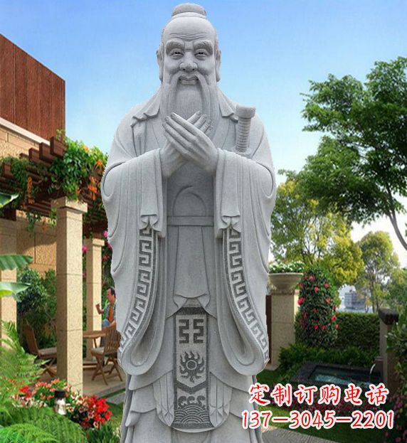 益阳备受尊崇的孔子青铜雕塑