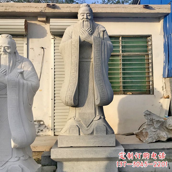 益阳用砂岩浮雕铸造大师级精美孔子雕塑