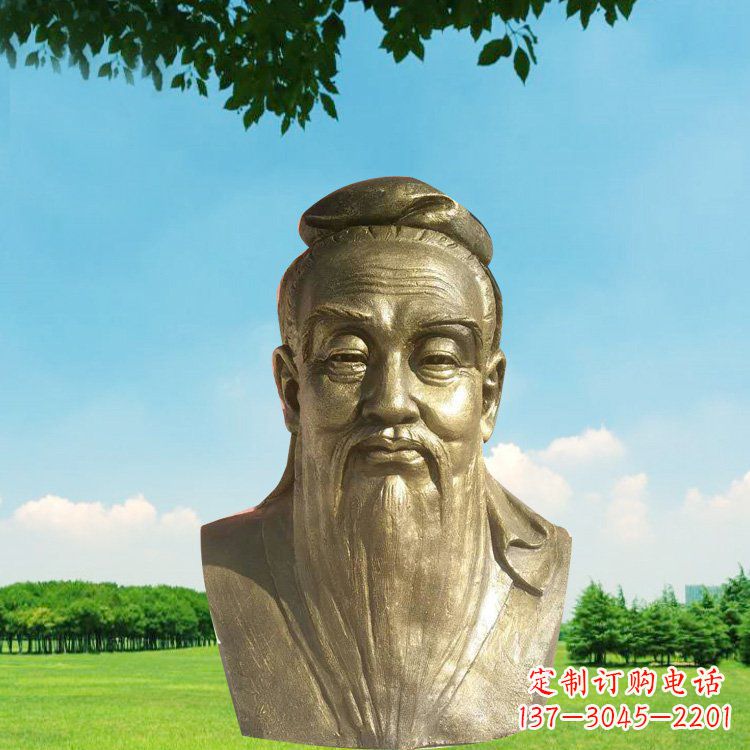 益阳孔子头像铜雕,欣赏中国文化传统精髓