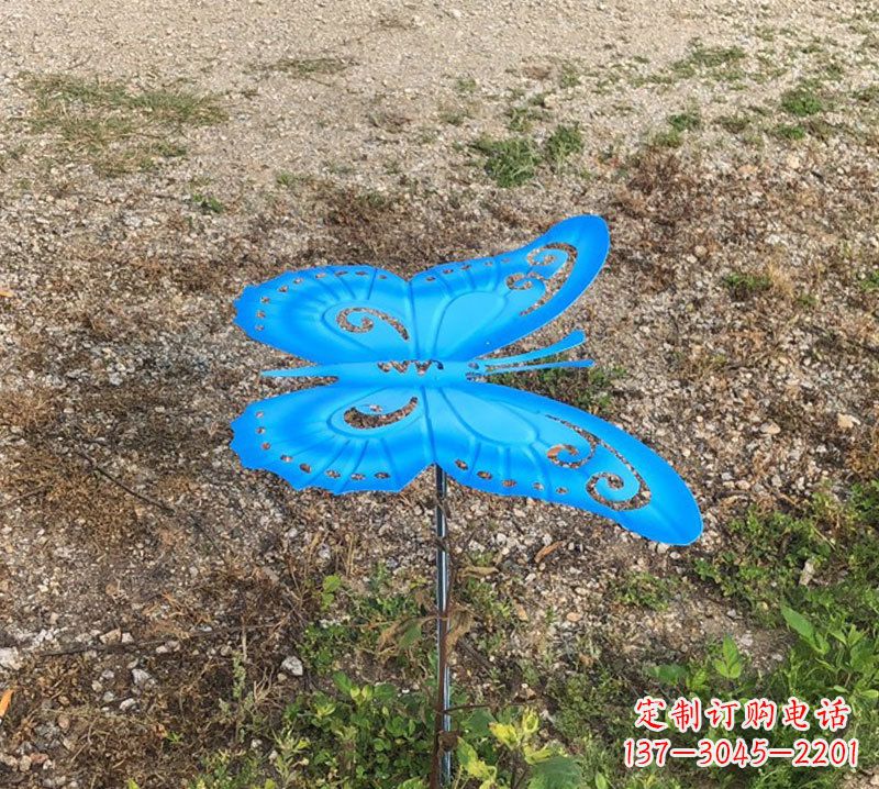 益阳蓝色不锈钢铁艺蝴蝶雕塑