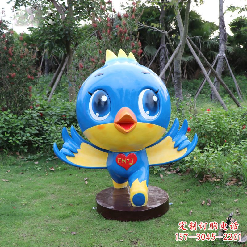 益阳蓝色梦幻,玻璃钢鸽子雕塑