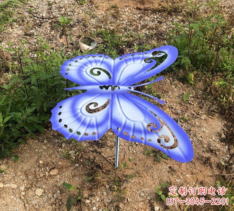 益阳蓝紫色不锈钢蝴蝶雕塑