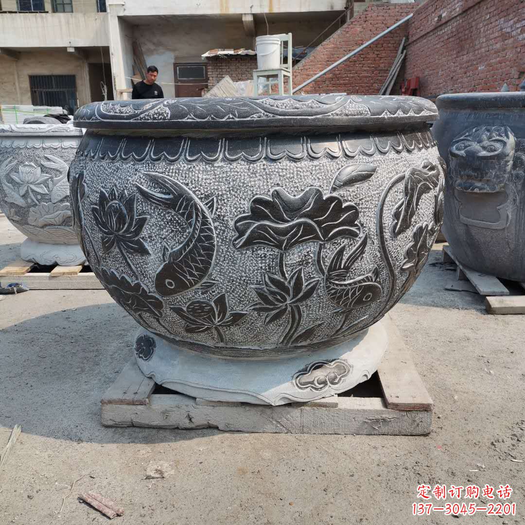 益阳老青石园林石雕水缸，享受自然之美