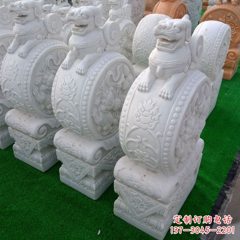 益阳老石雕门墩虎