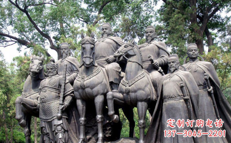 益阳李世民领兵名人铜雕,永久流传霸业辉煌