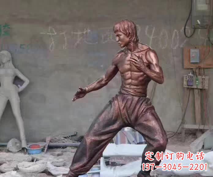 益阳李小龙铜雕,精美尽显传奇风采