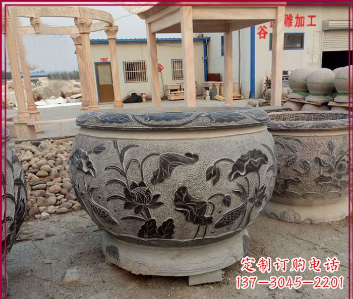 益阳中领雕塑:传承经典,水缸雕塑仿古圆水缸