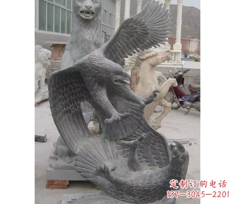 益阳中领雕塑推出的石雕老鹰是一款充满生机与力…