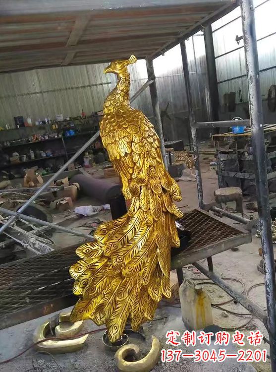 益阳精工制作的鎏金凤凰雕塑
