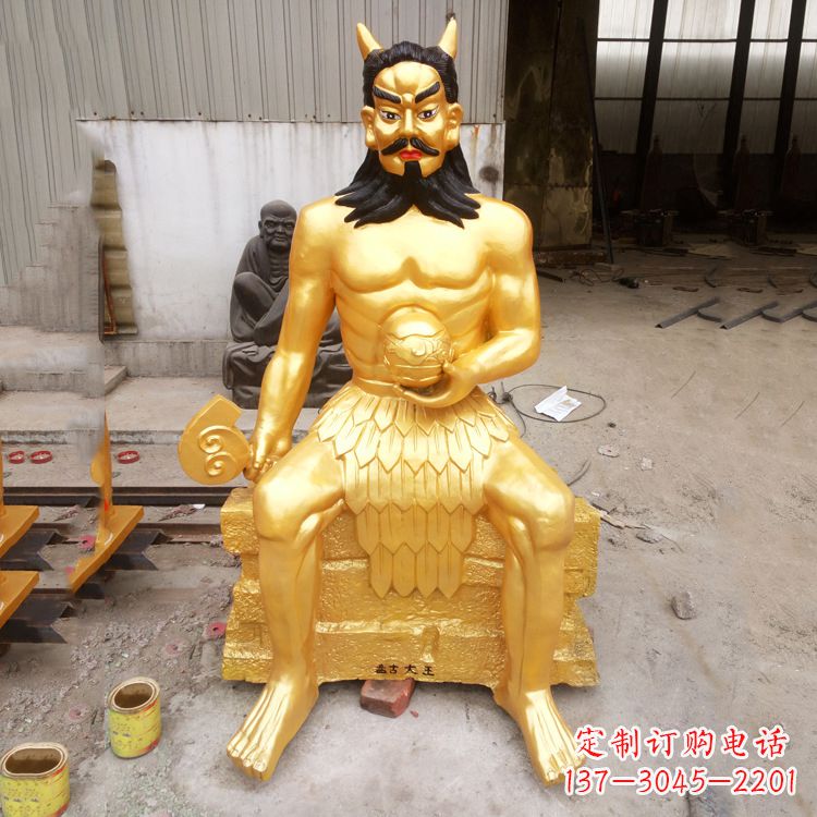 益阳神话雕塑——鎏金神农氏炎帝神像