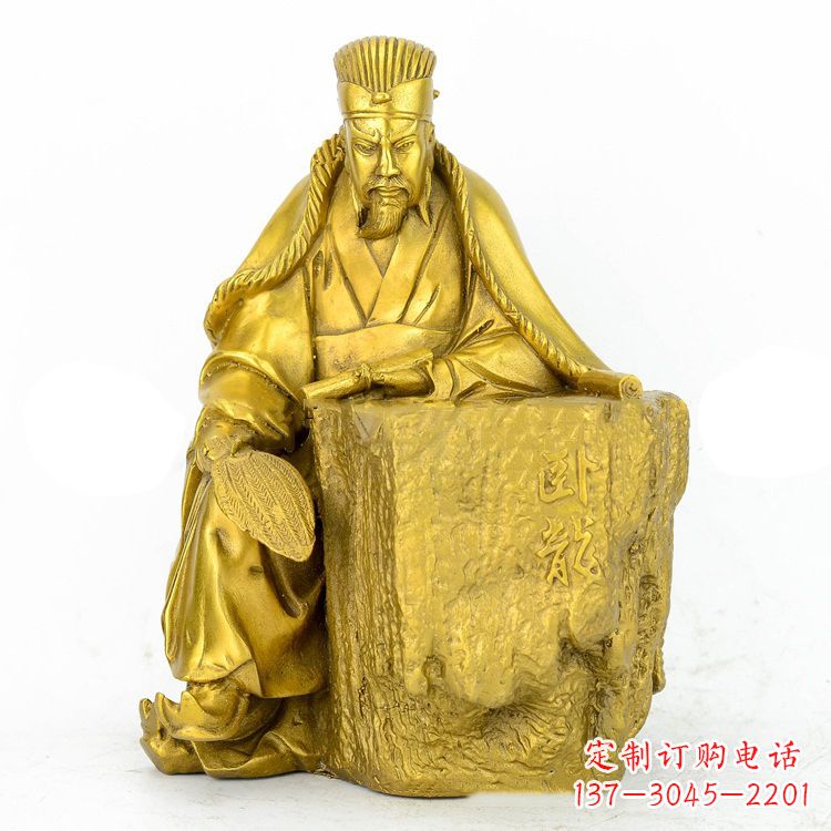 益阳精致细腻的诸葛亮鎏金雕塑