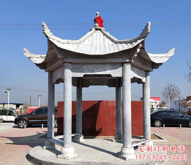 益阳六角仿古凉亭雕塑,古朴迷人