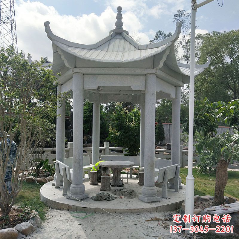 益阳六角大理石凉亭雕塑中领雕塑是一家专业的雕…