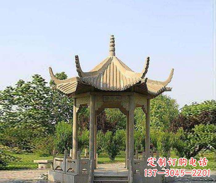 益阳六角凉亭雕塑:精致而经典