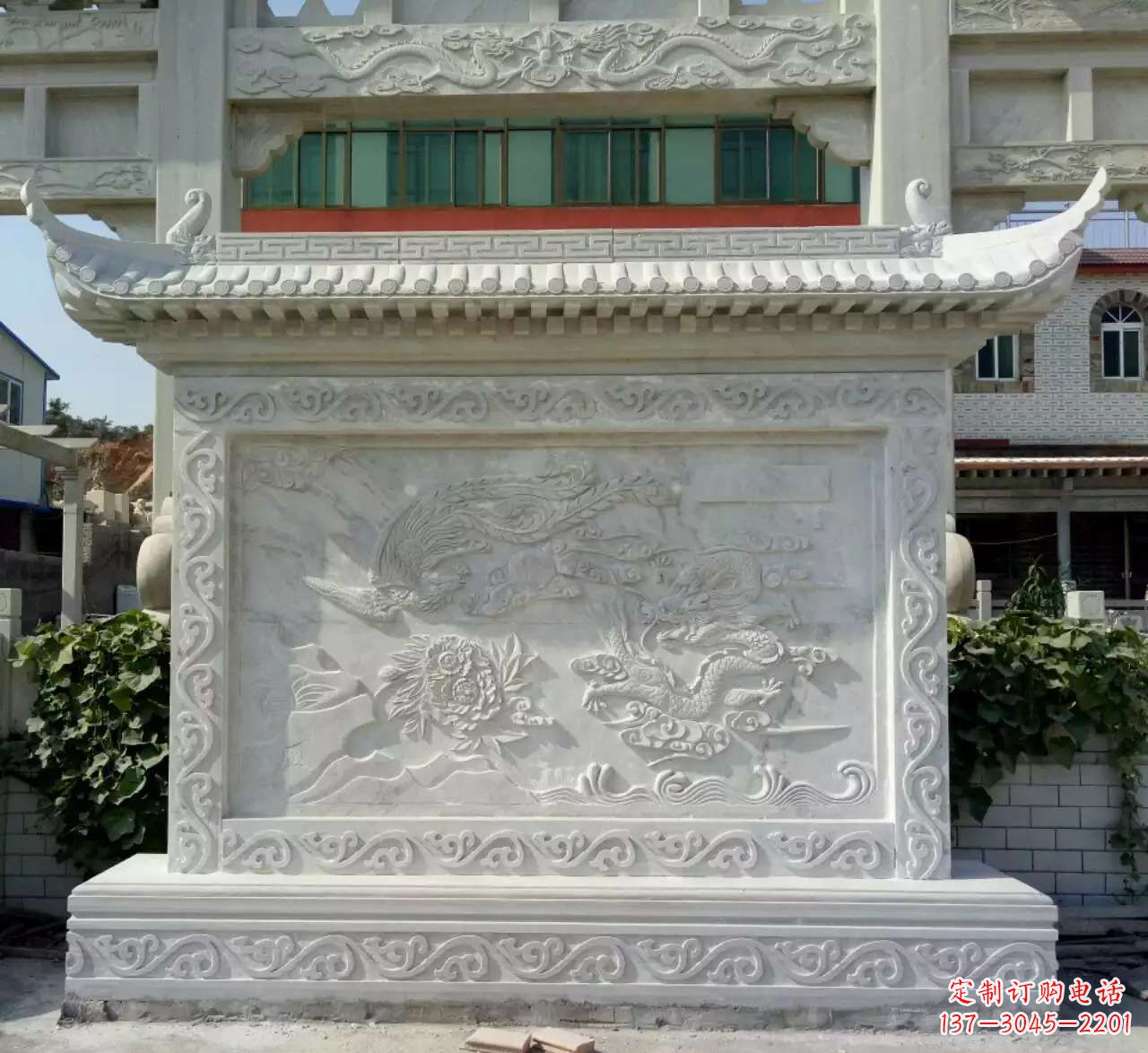 益阳墙面影壁石雕,让龙凤陪您共度美好!