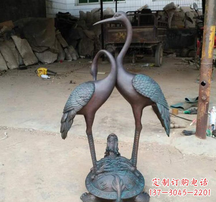 益阳龙龟仙鹤铜雕——传承传统,增添福气