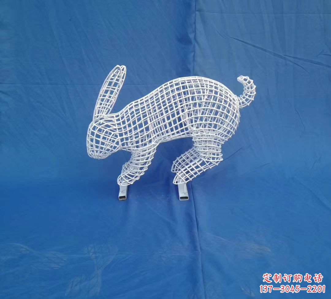 益阳唯美精致的镂空兔子公园雕塑