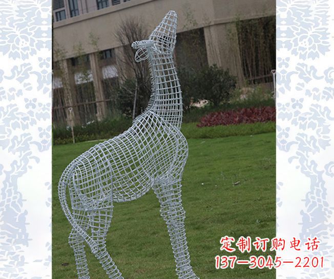 益阳外观精美的不锈钢长颈鹿雕塑