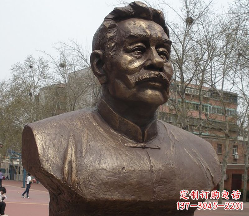 益阳鲁迅胸像名人铜雕是中领雕塑公司定制的一款…