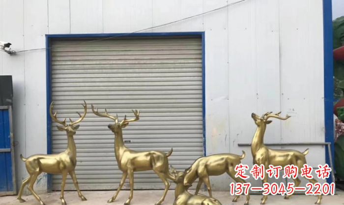 益阳高贵典雅的鹿群铜雕