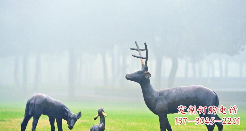 益阳鹿一家:精美绝伦的动物铜雕