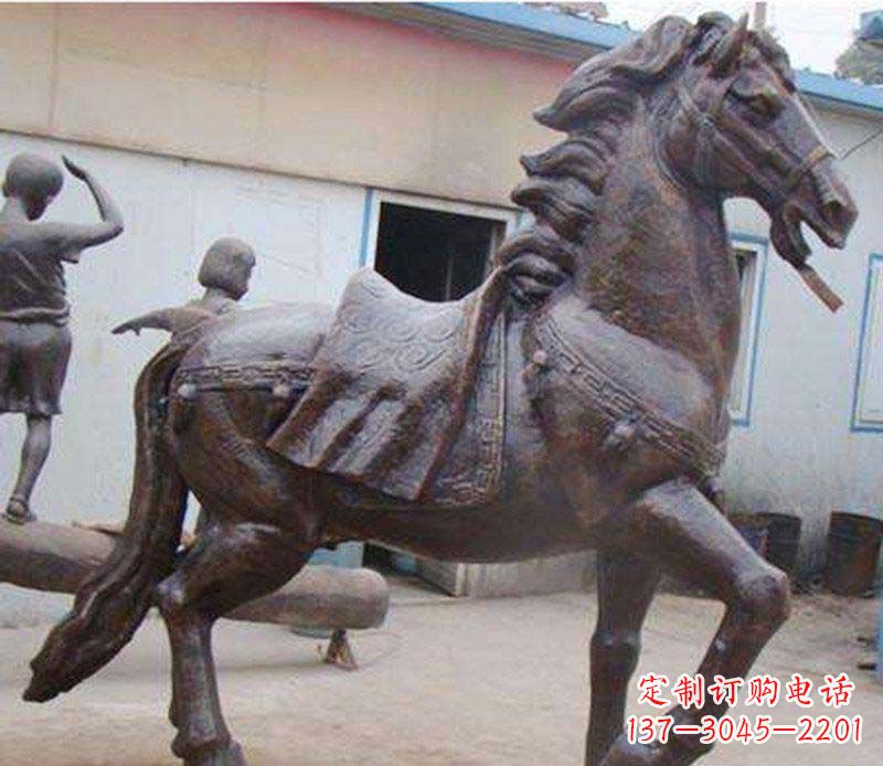 益阳精美动物铜雕,增添马公园魅力