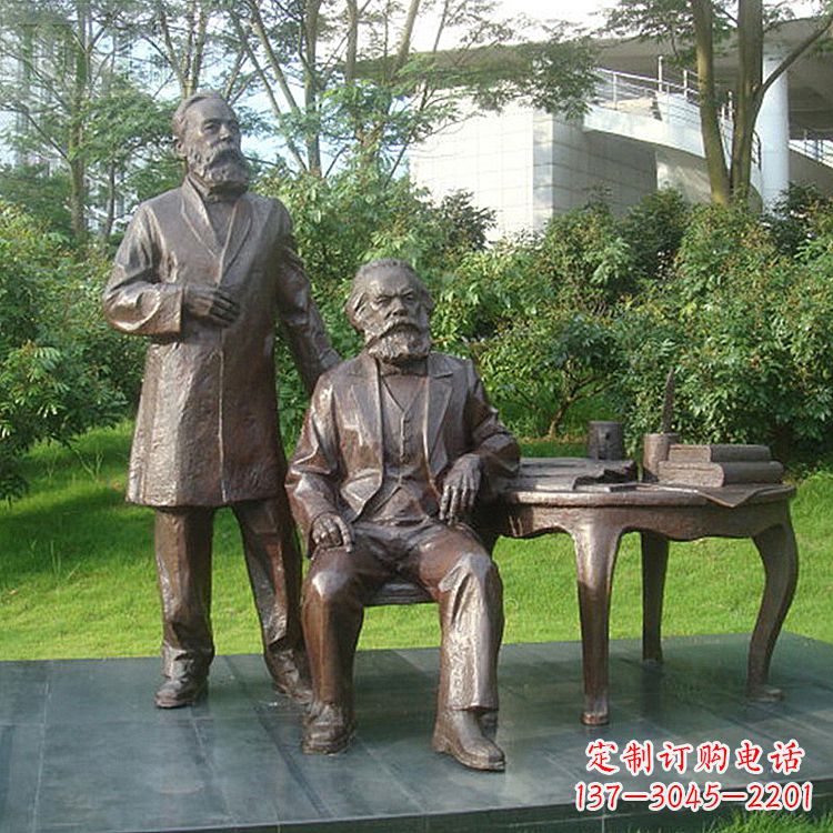 益阳恩格斯铜雕塑,现代城市情景细节体现