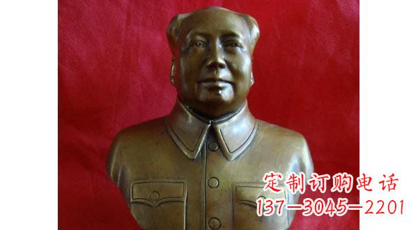 益阳毛主席伟人胸像铜雕,精美纳米工艺制作