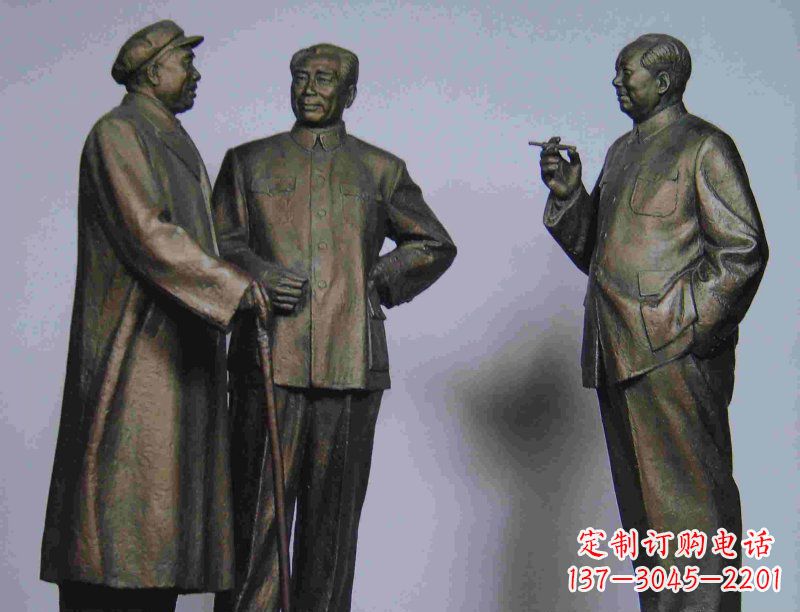益阳标题:伟人朱德毛主席铜雕——传承毛主席精神