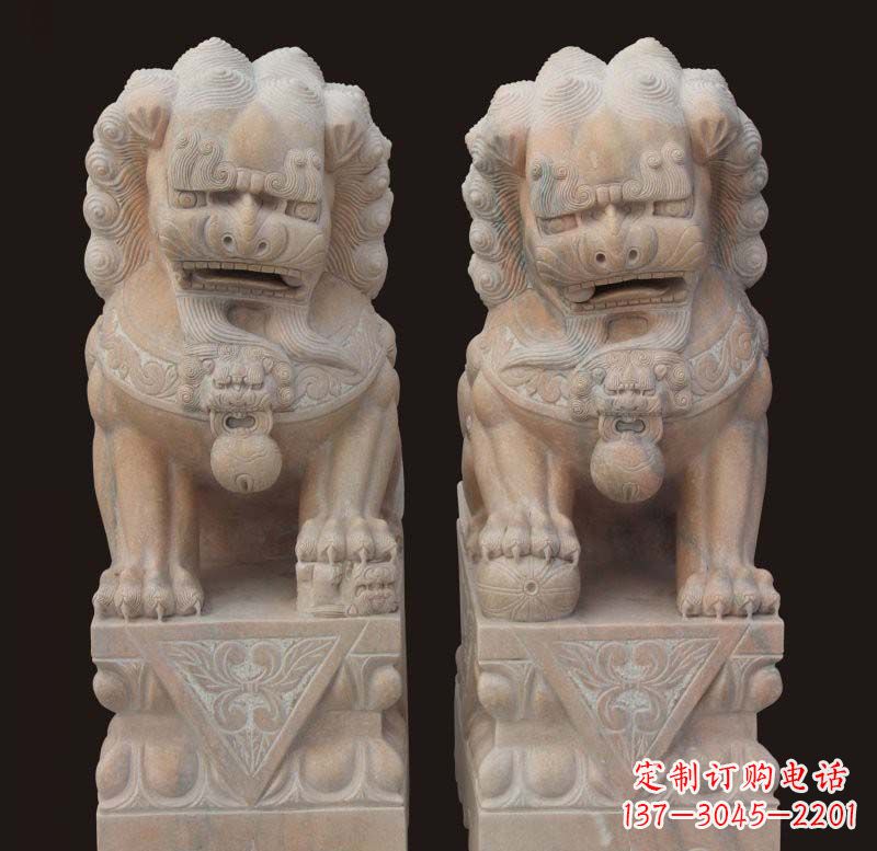 益阳传统石狮子雕塑,精美绝伦